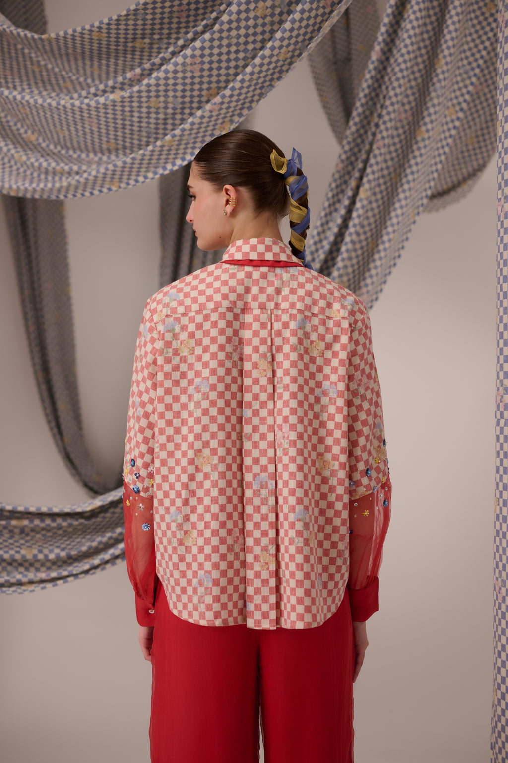 Bloom Cuff Shirt Red