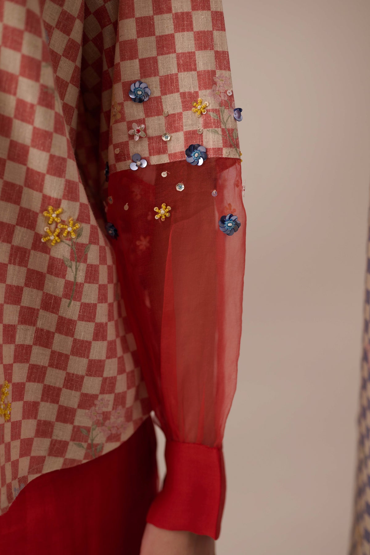 Bloom Cuff Shirt Red