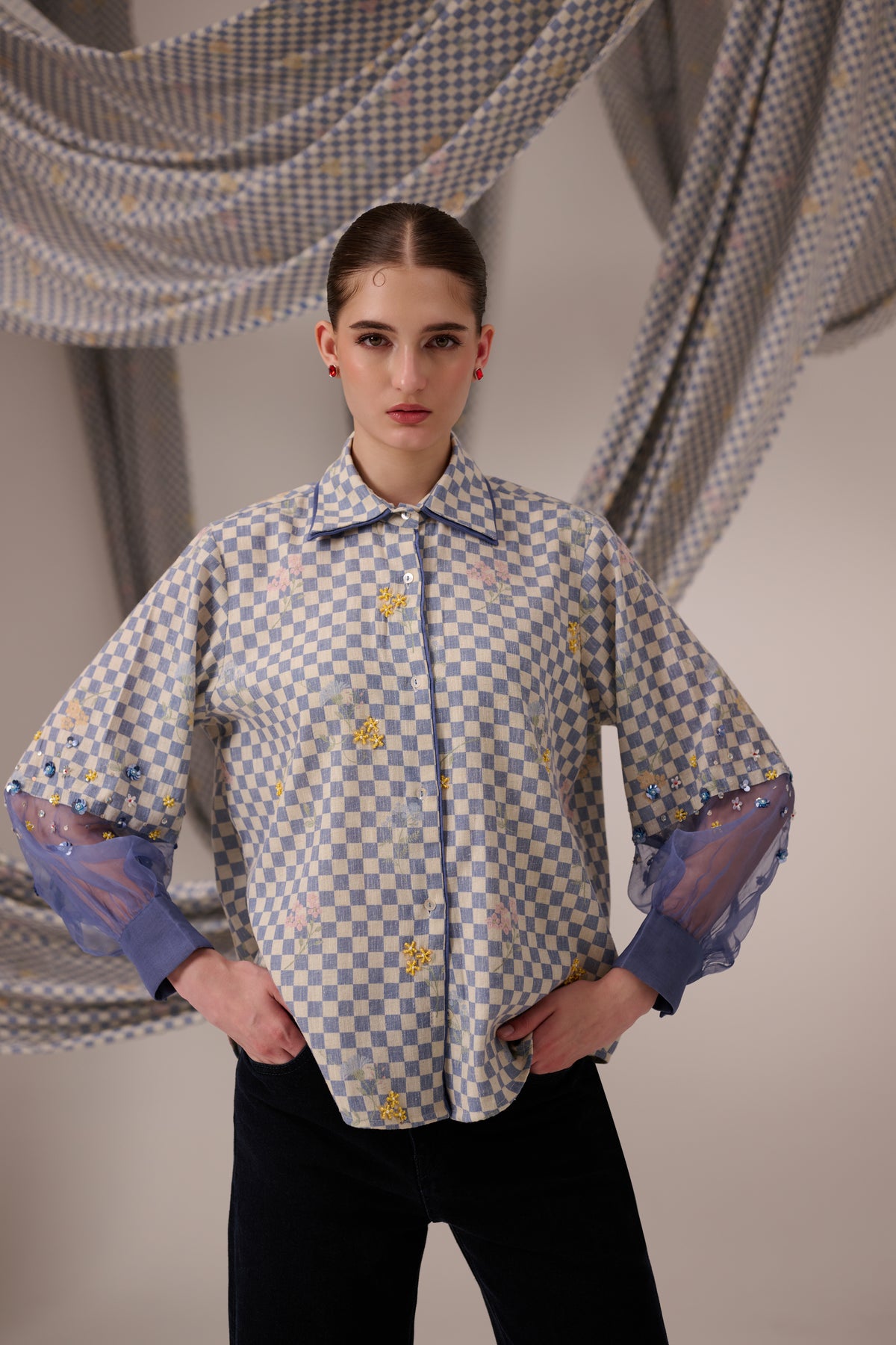 Bloom Cuff Shirt Blue