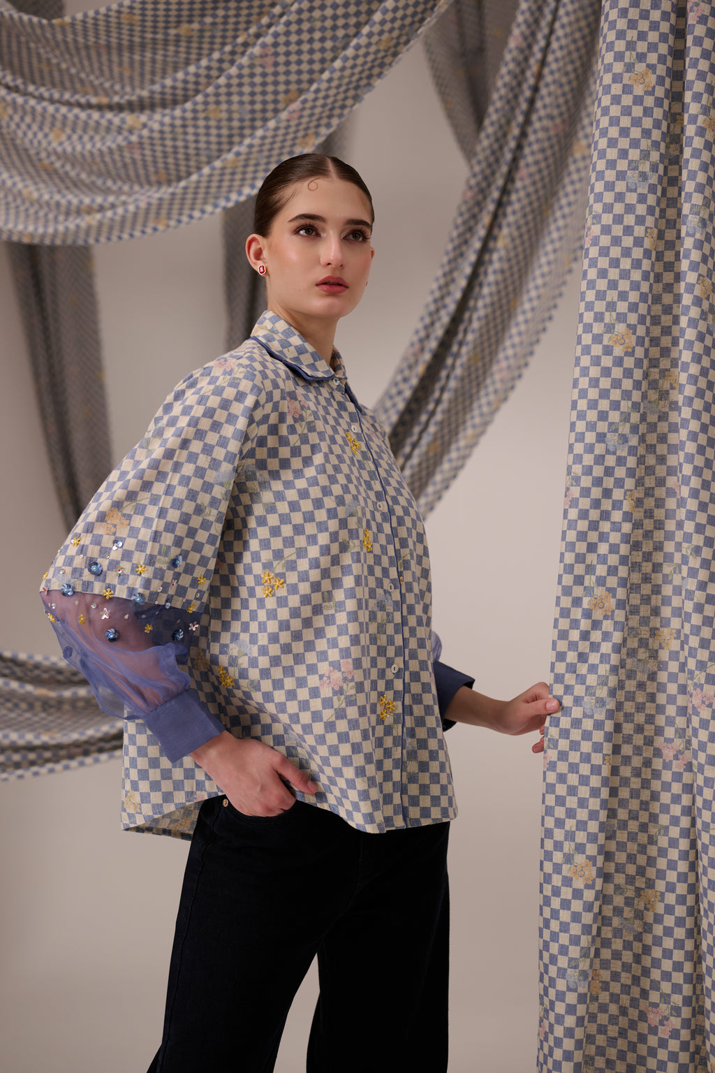 Bloom Cuff Shirt Blue