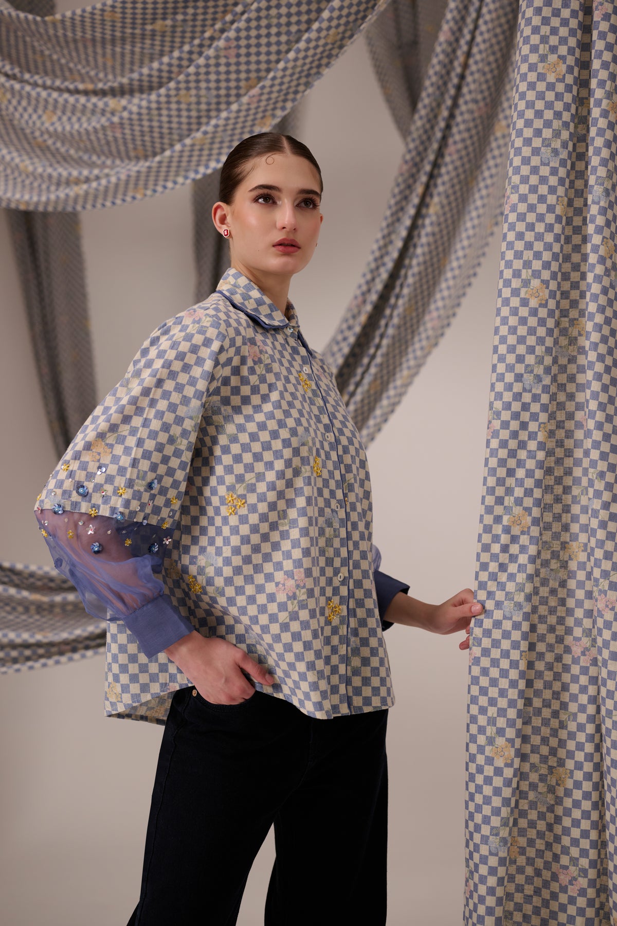 Bloom Cuff Shirt Blue