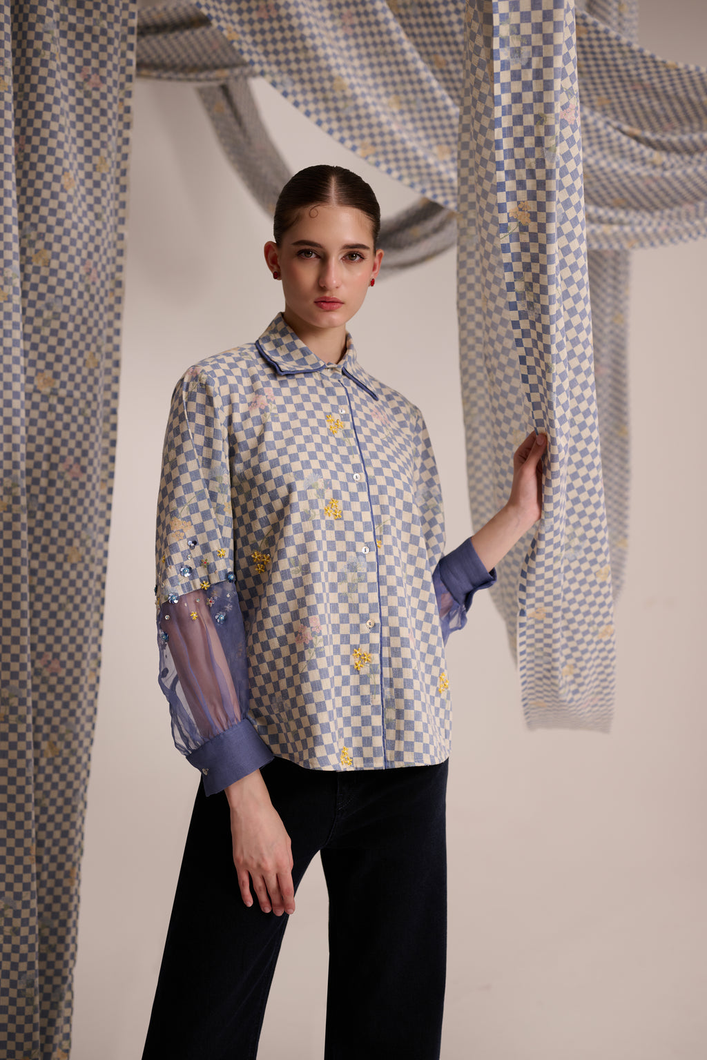Bloom Cuff Shirt Blue