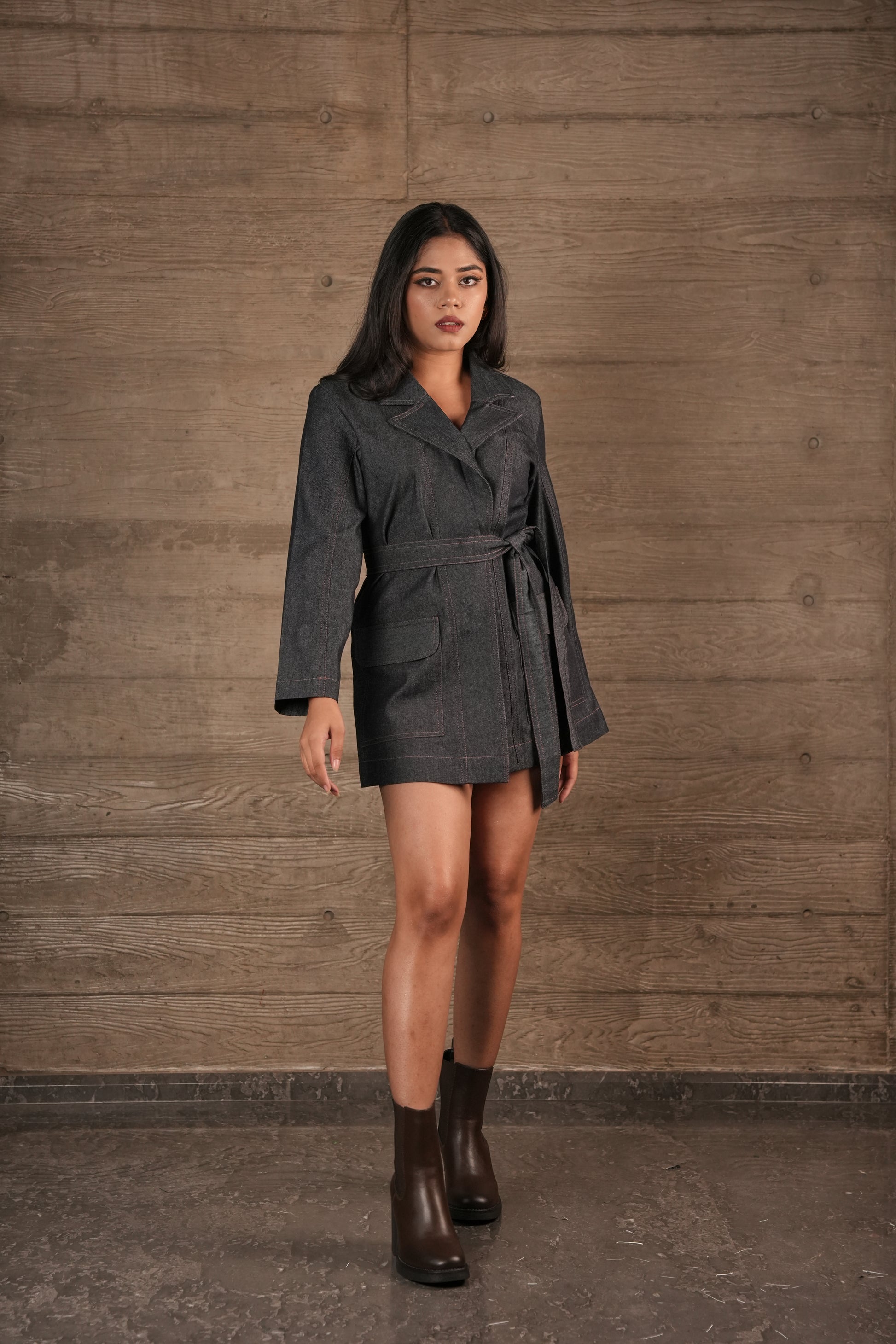 Basic Denim Trench Coat