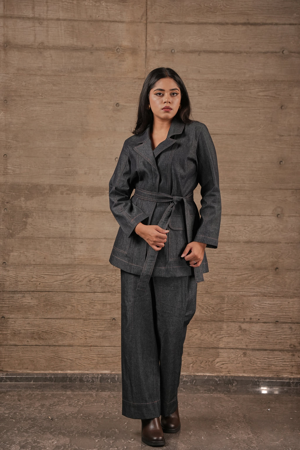 Basic Denim Trench Coat